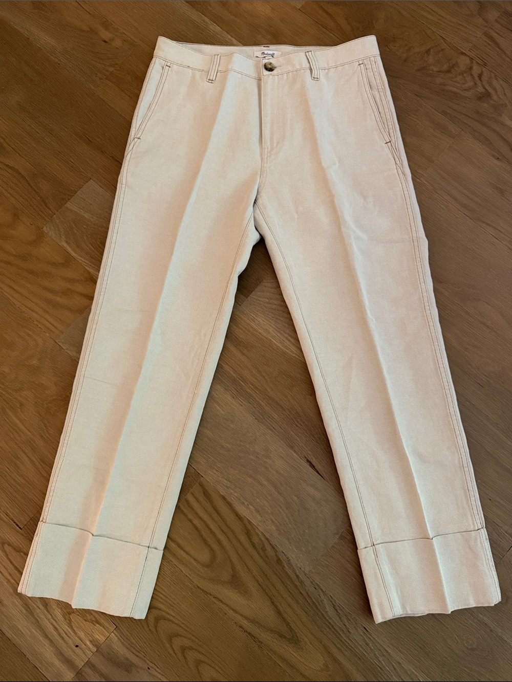 Madewell Cream Cropped Ankle Pants